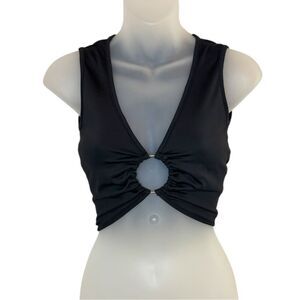 Women’s Black Sleeveless Crop Top Size XS